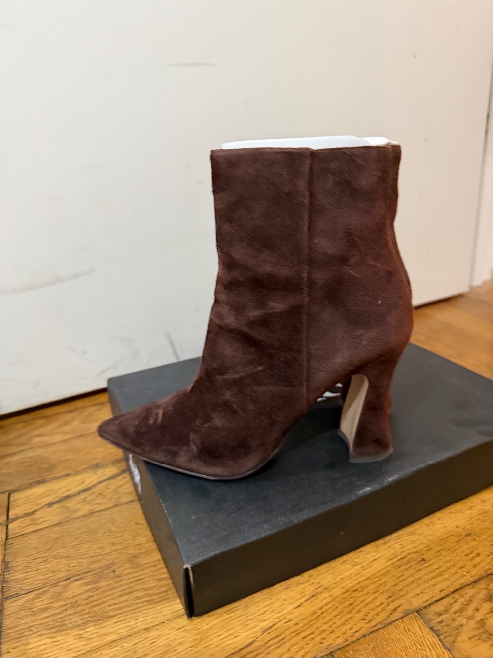 Coach Dark Brown Suede High-Heel Ankle Boots - Picture 4 of 5